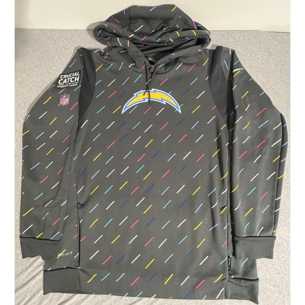 Los Angeles Chargers Hoodie Mens Large Gray Crucial‎ Catch NFL Football Nike